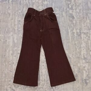 Vintage 1970s Sears Billy the Kid Maroon Bell Botton wide leg Pants Size 4 CUTE
